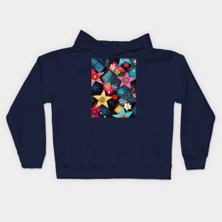 Patchwork Flowers and Stars Kids Hoodie